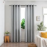 Cortina Jacquard Brilhante Cinza com Design de Ondas 140x260cm-Individual - BOD HOME