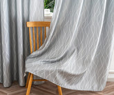 Cortina Jacquard Brilhante Cinza com Design de Ondas 140x260cm-Individual - BOD HOME