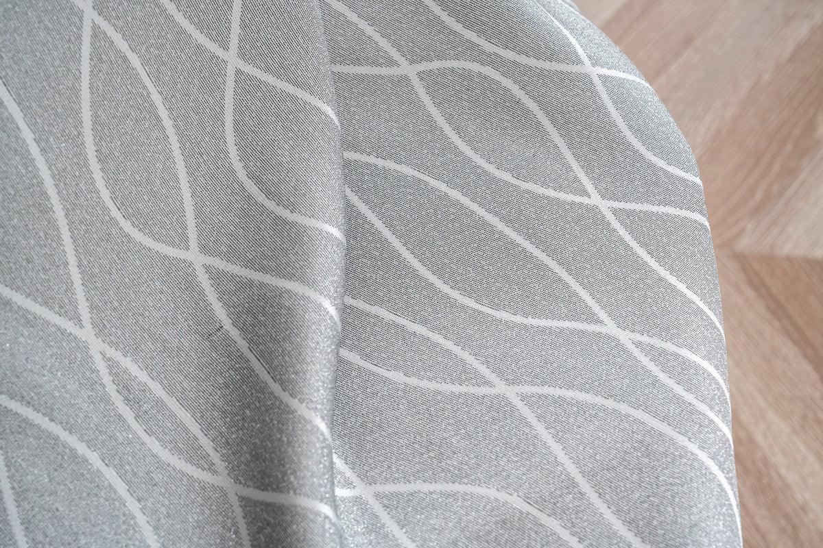 Cortina Jacquard Brilhante Cinza com Design de Ondas 140x260cm-Individual - BOD HOME