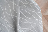 Cortina Jacquard Brilhante Cinza com Design de Ondas 140x260cm-Individual - BOD HOME