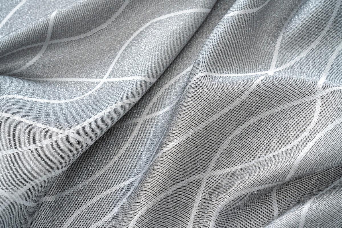 Cortina Jacquard Brilhante Cinza com Design de Ondas 140x260cm-Individual - BOD HOME