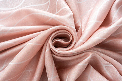 Cortina Jacquard Brilhante Cor de Rosa com Design de Ondas 140x260cm-Individual - BOD HOME