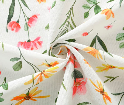 Cortina de Cozinha com Estampa de Flores de Primavera Individual - BOD HOME