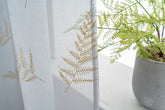 Cortina Estampada 3D Dourada Folhas Elegantes Azul 140x260CM-Individual - BOD HOME