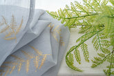 Cortina Estampada 3D Dourada Folhas Elegantes Azul 140x260CM-Individual - BOD HOME