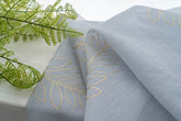 Cortina Estampada 3D Dourada Folhas Simples Azul 140x260CM-Individual - BOD HOME