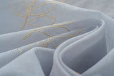 Cortina Estampada 3D Dourada Folhas Simples Azul 140x260CM-Individual - BOD HOME