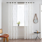 Cortina Estampada 3D Dourada Folhas Simples Branca 140x260CM-Individual - BOD HOME
