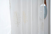 Cortina Estampada 3D Dourada Folhas Simples Branca 140x260CM-Individual - BOD HOME