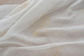 Cortina Estampada 3D Dourada Folhas Simples Branca 140x260CM-Individual - BOD HOME