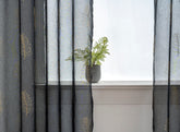 Cortina Estampada 3D Dourada Folhas Simples Preta 140x260CM-Individual - BOD HOME
