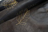 Cortina Estampada 3D Dourada Folhas Simples Preta 140x260CM-Individual - BOD HOME