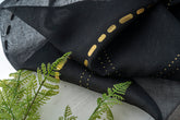 Cortina Estampada 3D Dourada-Linha Ondulada Preta 140x260CM-Individual - BOD HOME