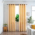 Cortina Jacquard Amarela com Borboletas em Linho Grosso 140x260cm-Individual - BOD HOME