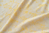 Cortina Jacquard Amarela com Borboletas em Linho Grosso 140x260cm-Individual - BOD HOME