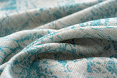 Cortina Jacquard Azul com Borboletas em Linho Grosso 140x260cm-Individual - BOD HOME