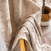 Cortina Jacquard Bege com Borboletas em Linho Grosso 140x260cm-Individual - BOD HOME