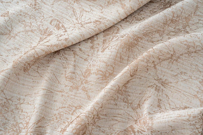 Cortina Jacquard Bege com Borboletas em Linho Grosso 140x260cm-Individual - BOD HOME