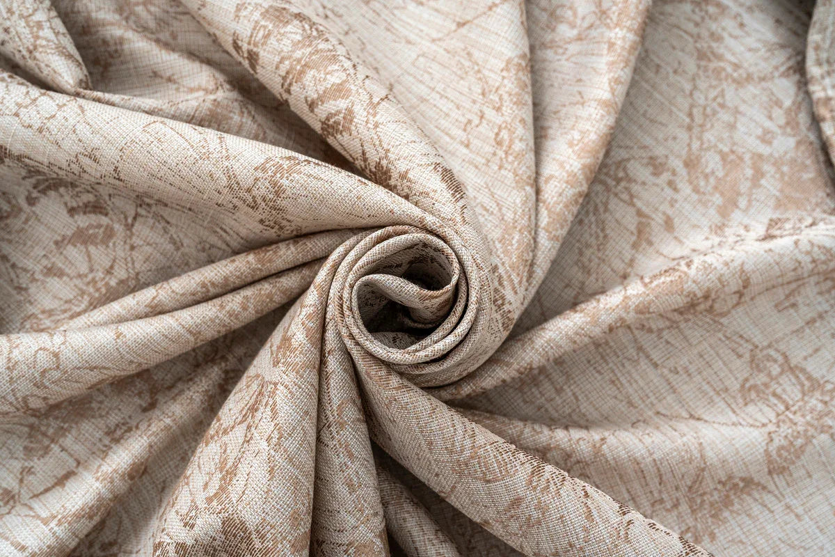 Cortina Jacquard Bege com Borboletas em Linho Grosso 140x260cm-Individual - BOD HOME
