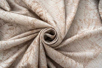 Cortina Jacquard Bege com Borboletas em Linho Grosso 140x260cm-Individual - BOD HOME