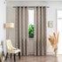 Cortina Jacquard Bege com Folhas em Linho Grosso 140x260cm-Individual - BOD HOME