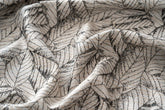 Cortina Jacquard Bege com Folhas em Linho Grosso 140x260cm-Individual - BOD HOME