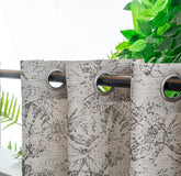 Cortina Jacquard Cinza com Borboletas em Linho Grosso 140x260cm-Individual - BOD HOME