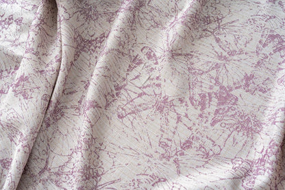 Cortina Jacquard Cor de Rosa com Borboletas em Linho Grosso 140x260cm-Individual - BOD HOME
