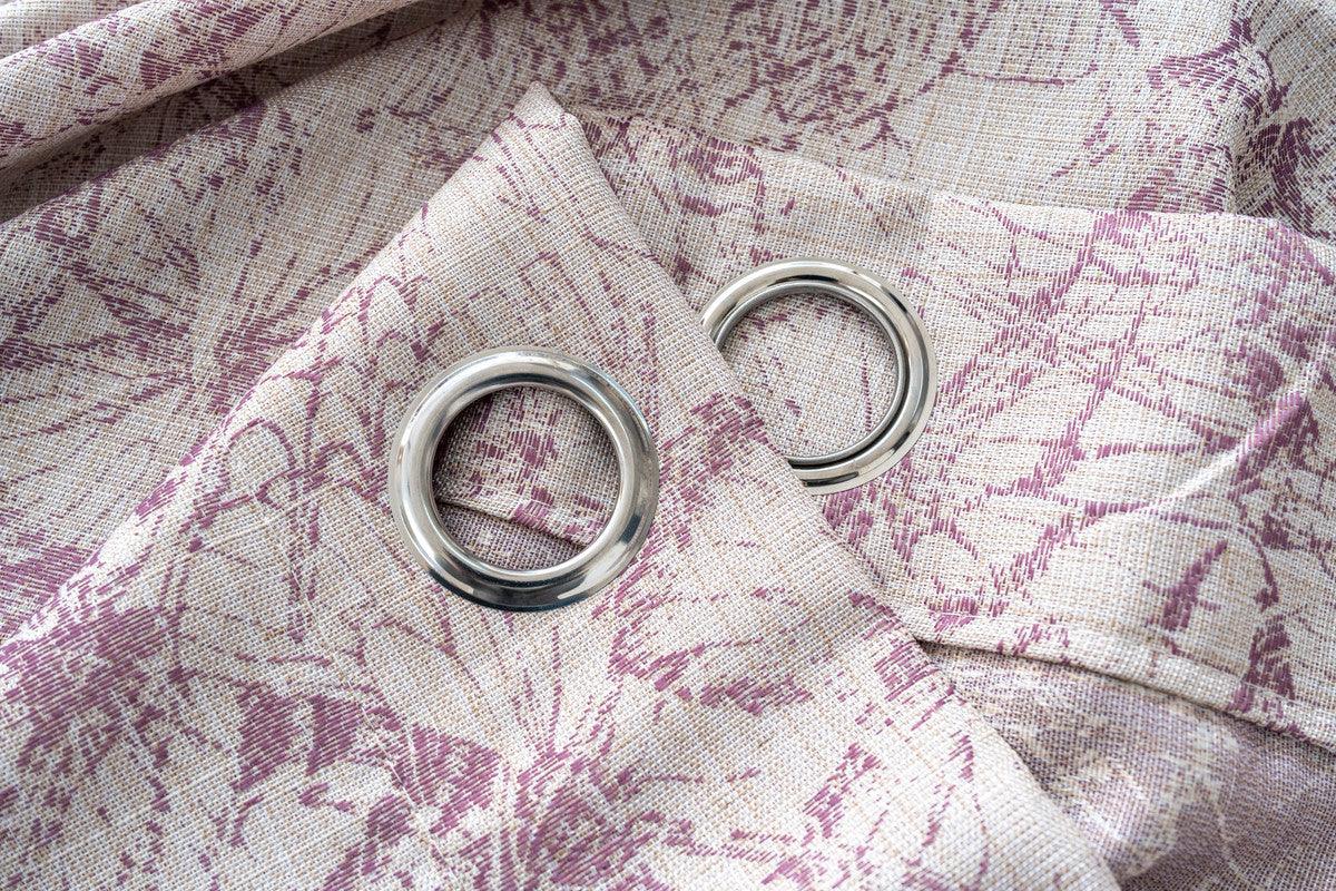 Cortina Jacquard Cor de Rosa com Borboletas em Linho Grosso 140x260cm-Individual - BOD HOME