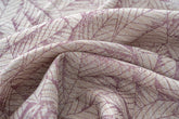 Cortina Jacquard Rosa com Folhas em Linho Grosso 140x260cm-Individual - BOD HOME