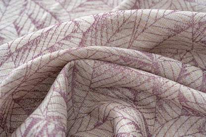 Cortina Jacquard Rosa com Folhas em Linho Grosso 140x260cm-Individual - BOD HOME