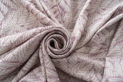 Cortina Jacquard Rosa com Folhas em Linho Grosso 140x260cm-Individual - BOD HOME