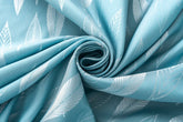 Cortina Jacquard com Folhagem Azul 140x260cm-Individual - BOD HOME
