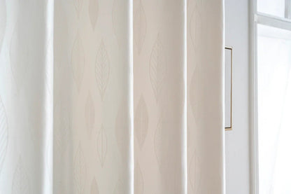 Cortina Jacquard com Folhagem Bege 140x260cm-Individual - BOD HOME