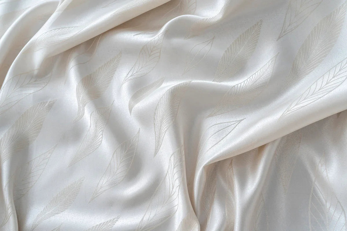 Cortina Jacquard com Folhagem Bege 140x260cm-Individual - BOD HOME