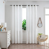 Cortina Jacquard com Folhagem Branca 140x260cm-Individual - BOD HOME