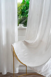 Cortina Jacquard com Folhagem Branca 140x260cm-Individual - BOD HOME