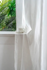 Cortina Jacquard com Folhagem Branca 140x260cm-Individual - BOD HOME