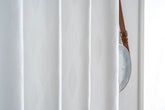 Cortina Jacquard com Folhagem Branca 140x260cm-Individual - BOD HOME