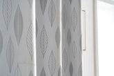 Cortina Jacquard com Folhagem Cinza 140x260cm-Individual - BOD HOME