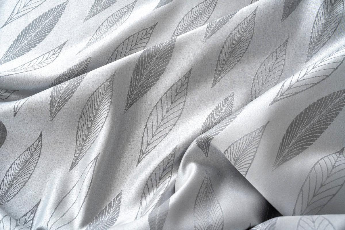 Cortina Jacquard com Folhagem Cinza 140x260cm-Individual - BOD HOME