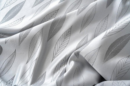 Cortina Jacquard com Folhagem Cinza 140x260cm-Individual - BOD HOME