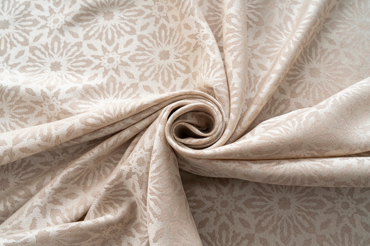 Cortina Opaca Jacquard Flores Bege 140x260CM-Individual - BOD HOME