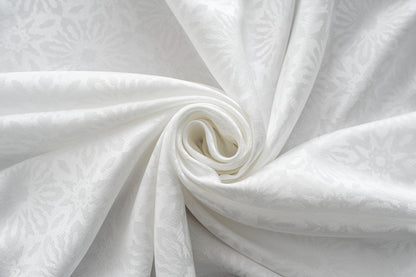 Cortina Opaca Jacquard Flores Branca 140x260CM-Individual - BOD HOME