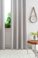 Cortina Opaca Jacquard Flores Cinza 140x260CM-Individual - BOD HOME
