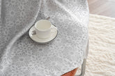 Cortina Opaca Jacquard Flores Cinza 140x260CM-Individual - BOD HOME