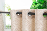 Cortina Opaca Jacquard Quadradas Bege 140x260CM-Individual - BOD HOME