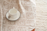 Cortina Opaca Jacquard Quadradas Bege 140x260CM-Individual - BOD HOME