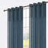 Cortina em Tecido de Linho Azul com Detalhes 140x260cm-Individual - BOD HOME