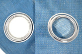 Cortina em Tecido de Linho Azul com Detalhes 140x260cm-Individual - BOD HOME